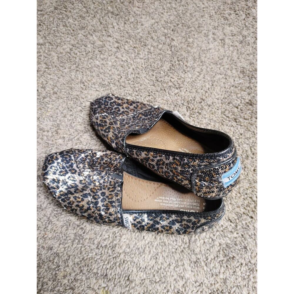 Women's TOMS leopard print gold black, size 6.5